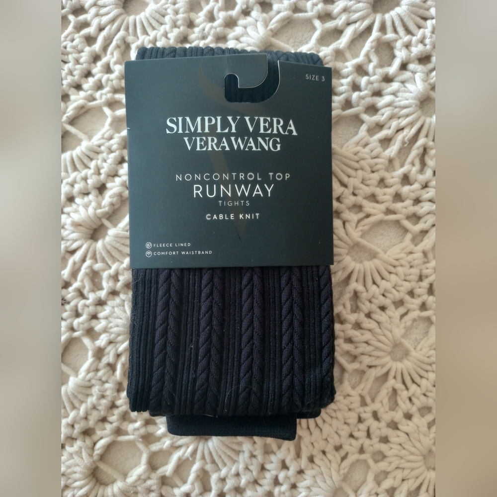 Vera Wang cable knit tights